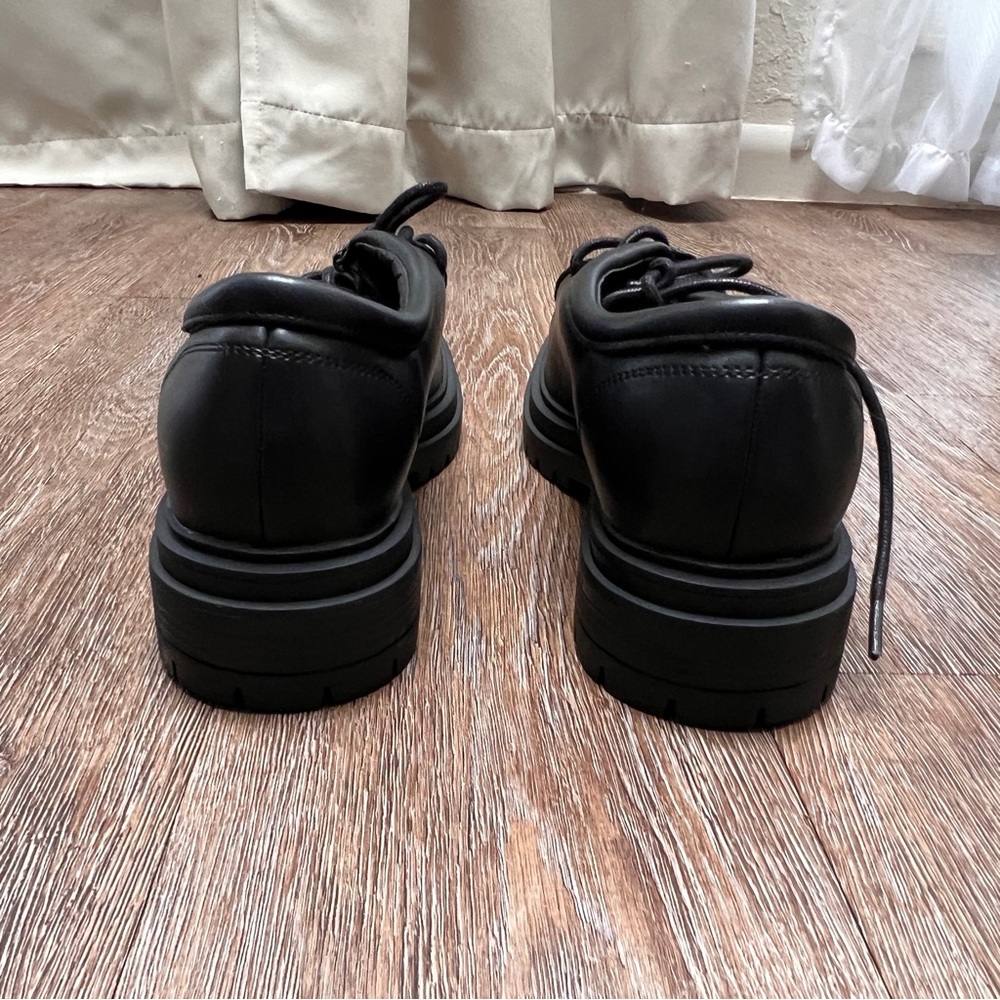 American Eagle Platform Lug Oxford Loafers - Black Chunky Sole - Picture 3 of 8